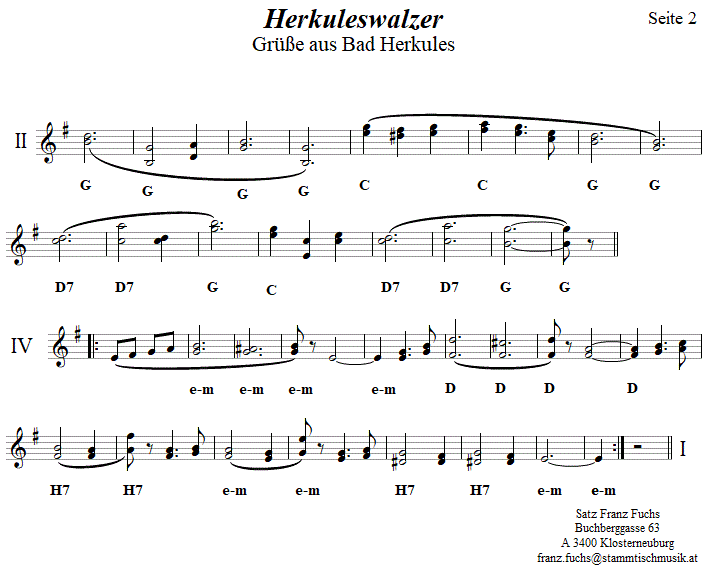 Herkuleswalzer von Pazeller - Seite 2 - zweistimmige Noten. 
Bitte klicken, um die Melodie zu hren.