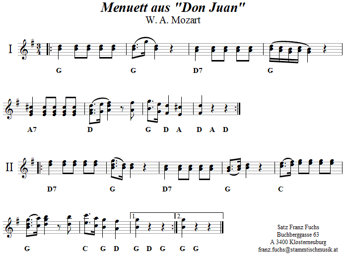 Menuett aus Don Juan (Mozart) in zweistimmigen Noten. 
Bitte klicken, um die Melodie zu hren.