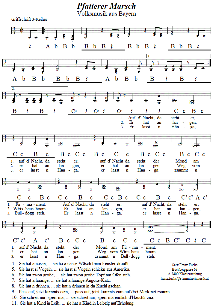 Pfatterer Marsch in Griffschrift fr Steirische Harmonika. 
Bitte klicken, um die Melodie zu hren.