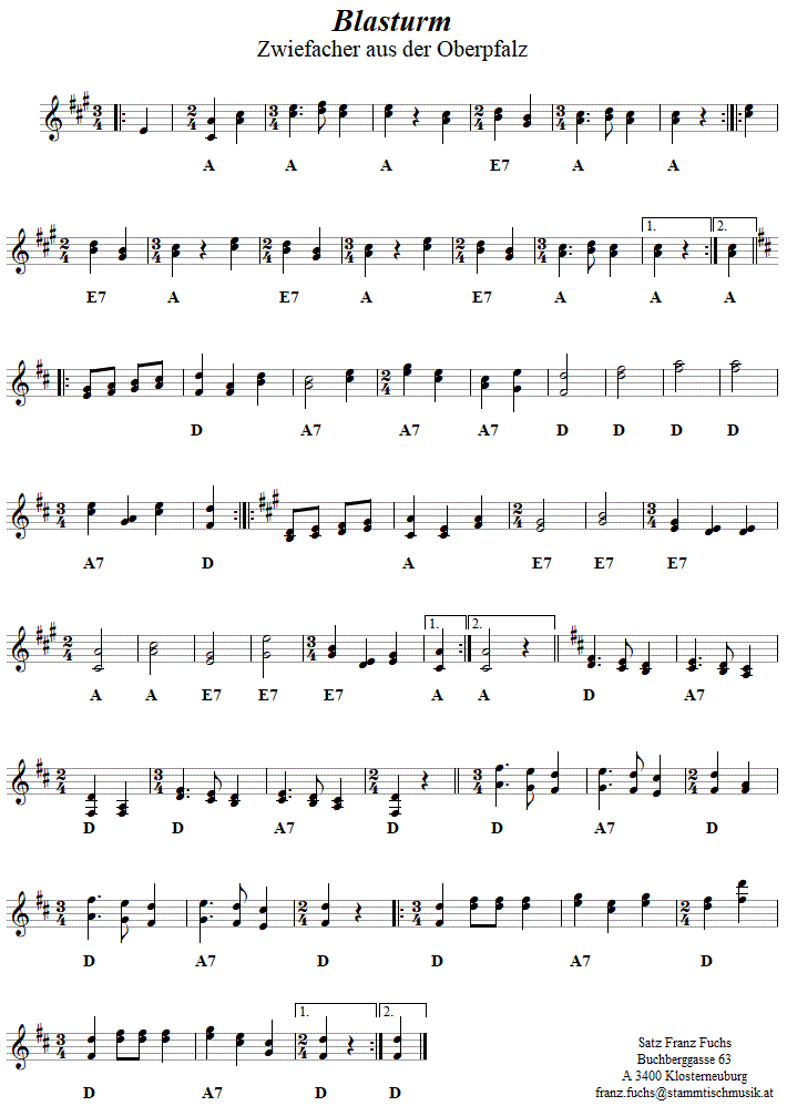 Blasturm, Zwiefacher in zweistimmigen Noten. 
Bitte klicken, um die Melodie zu hren.